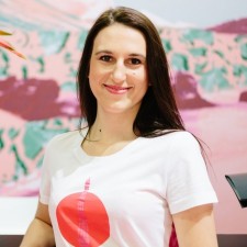 Andrea arbeitet als Verteilung & Einsammeln von RFID Scannern auf der Messe