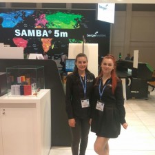 Teresa arbeitet als Exhibition hostess auf der Messe