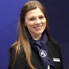 Susanne Maria arbeitet als Messehostess auf der Messe