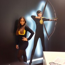 Livia arbeitet als Messehostess auf der Messe